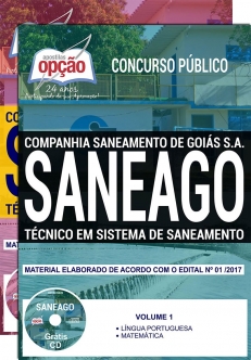 Concurso SANEAGO 2018-TÉCNICO EM SISTEMA DE SANEAMENTO-AGENTE DE OPERAÇÃO E AGENTE DE SANEAMENTO