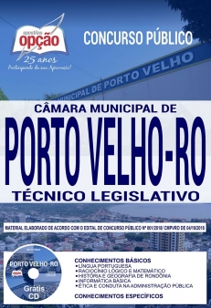 Concurso Câmara de Porto Velho 2018-TÉCNICO LEGISLATIVO-TAQUÍGRAFO