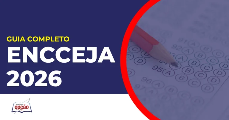 imagem com fundo azul divulgando o Encceja 2026