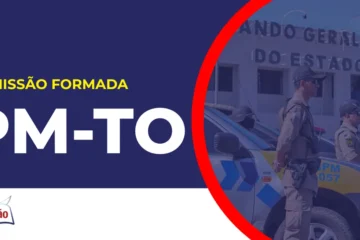 Imagem com fundo azul divulgando o Concurso PM TO
