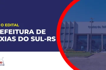 Imagem com fundo azul divulgando o Concurso Prefeitura de Caxias do Sul