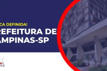 Imagem com fundo azul divulgando o Concurso Prefeitura de Campinas SP