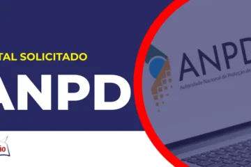Imagem com fundo azul divulgando o Concurso ANPD