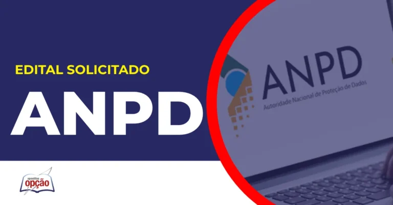 Imagem com fundo azul divulgando o Concurso ANPD
