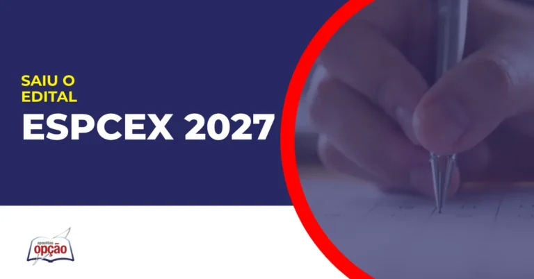Imagem com fundo azul divulgando o Concurso EsPCEx 2027