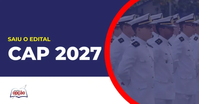Imagem com fundo azul divulgando o Concurso Marinha CAP