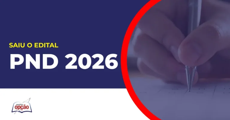 Imagem com fundo azul divulgando o Prova Nacional Docente 2026