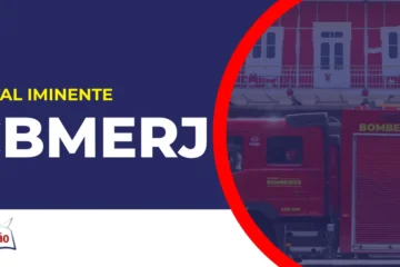 Imagem com fundo azul divulgando o Concurso CBMERJ