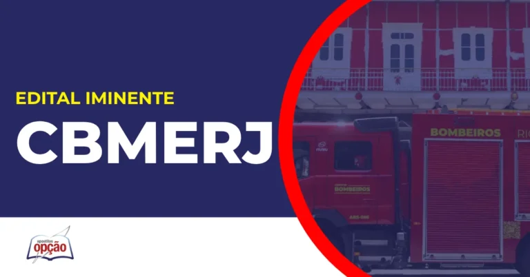 Imagem com fundo azul divulgando o Concurso CBMERJ