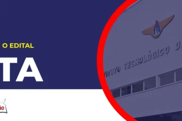Imagem com fundo azul divulgando o Concurso ITA