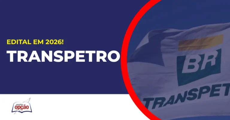 Imagem com fundo azul divulgando o Concurso Transpetro