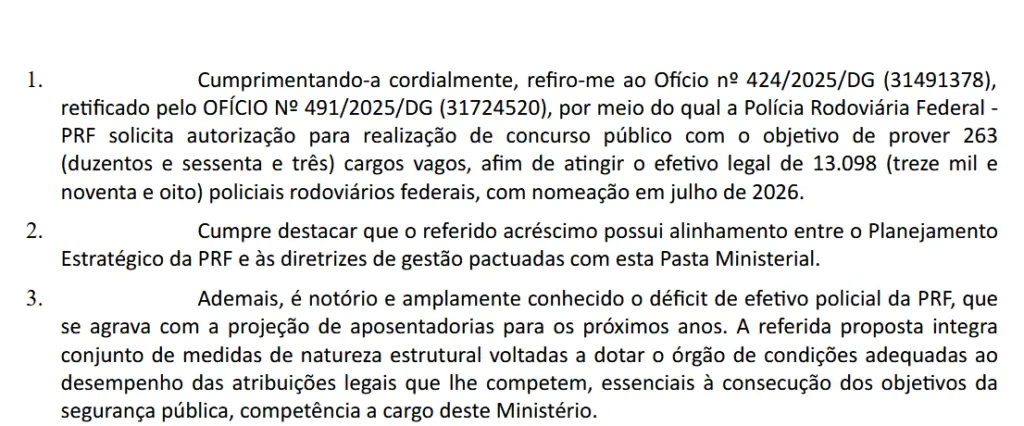 Novo concurso PRF Administrativo pode ter 263 vagas