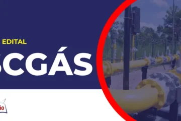 Imagem com fundo azul divulgando o Concurso SCGás