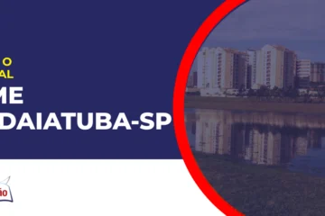 Imagem com fundo azul divulgando o Concurso SME Indaiatuba SP