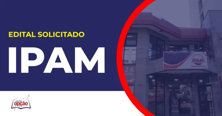 Imagem com fundo azul divulgando o Concurso IPAM de Caxias do Sul