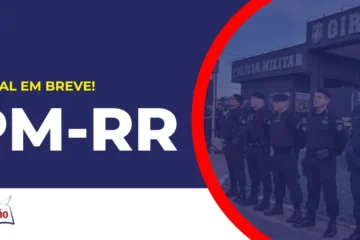 Imagem com fundo azul divulgando o Concurso PM RR
