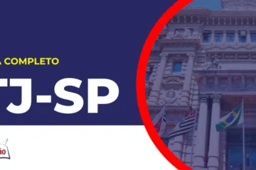 Imagem com fundo azul divulgando o Concurso TJ SP