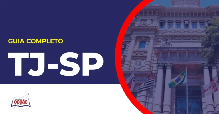 Imagem com fundo azul divulgando o Concurso TJ SP