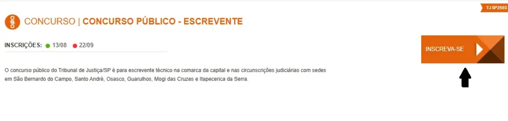 como se inscrever no concurso tjsp
