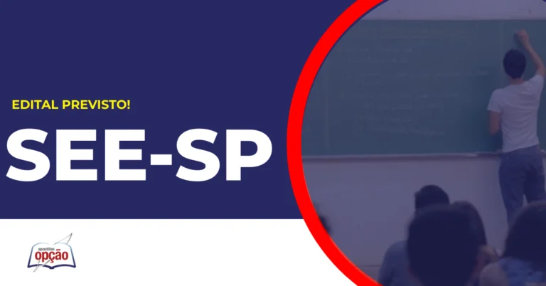 Professor em sala de aula. Concurso SEE SP 2026