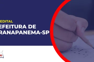 Imagem com fundo azul divulgando o Concurso Prefeitura de Paranapanema SP
