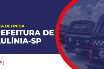 Imagem com fundo azul divulgando o Concurso Prefeitura de Paulínia