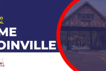 Imagem com fundo azul divulgando o Concurso SME Joinville