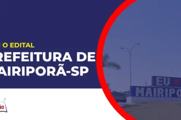 Imagem com fundo azul divulgando o Concurso Prefeitura de Mairiporã SP