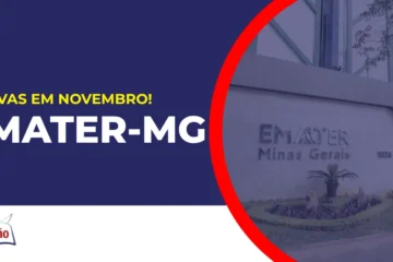 Imagem com fundo azul divulgando o Concurso Emater MG
