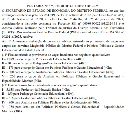Concurso SEDF: Comissão formada!