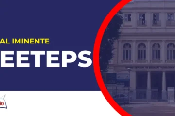 Imagem com fundo azul divulgando o Concurso Ceeteps