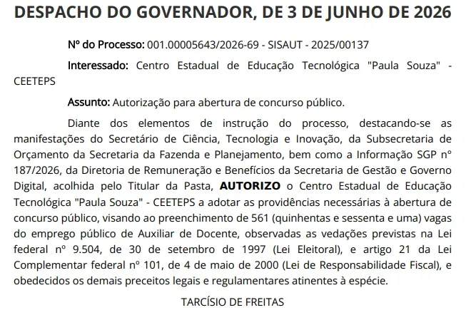 Concurso Ceeteps: Novos editais em breve! 3.120 vagas autorizadas!
