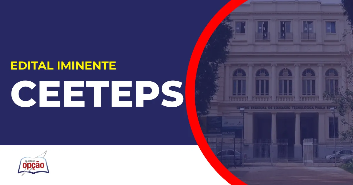 Imagem com fundo azul divulgando o Concurso Ceeteps