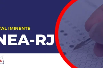 Imagem com fundo azul divulgando o Concurso Inea RJ