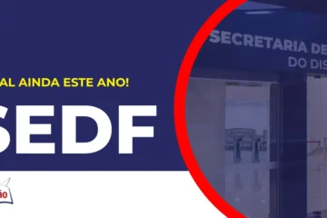 Imagem com fundo azul divulgando o Concurso SEDF