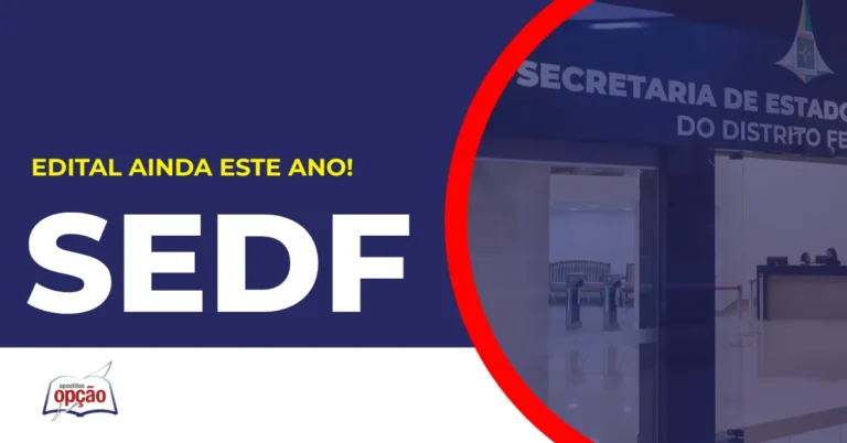 Imagem com fundo azul divulgando o Concurso SEDF