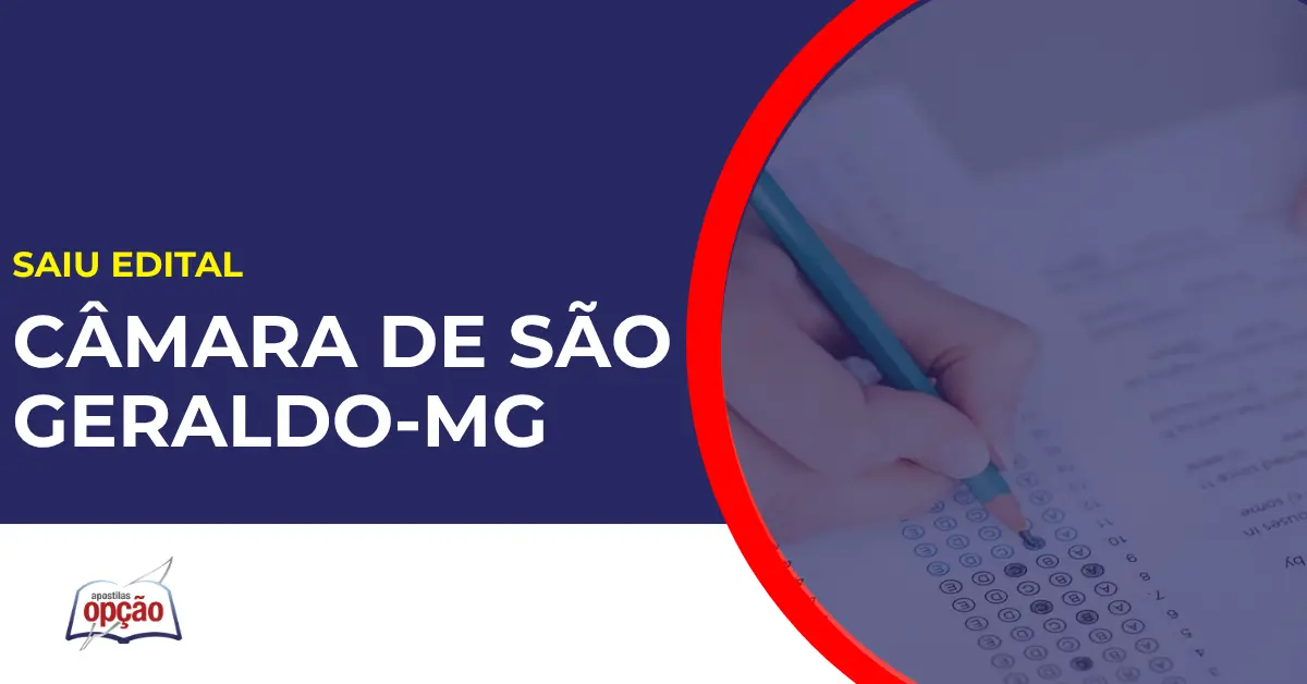 Pessoa preenchendo gabarito concurso Câmara de São Geraldo