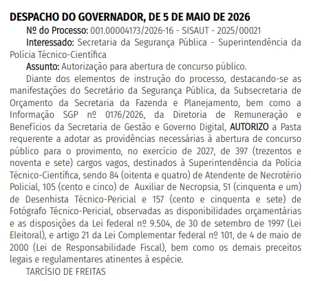 Concurso PC SP: 397 vagas de ensino médio! Edital até dezembro!
