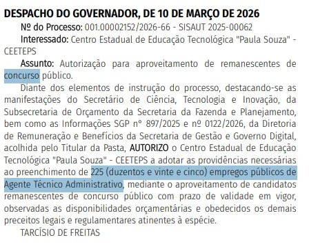 Concurso Ceeteps: Novos editais em breve! 3.120 vagas autorizadas!