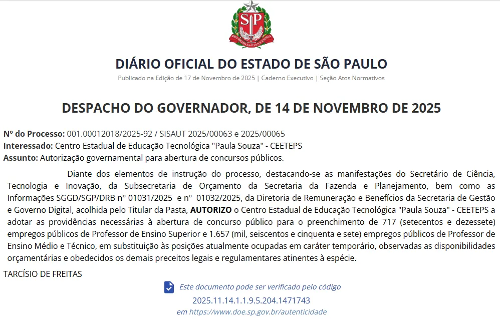 Concurso Ceeteps: Novos editais em breve! 3.120 vagas autorizadas!