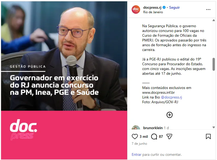Concurso PMERJ: Governo prevê 2.000 vagas!