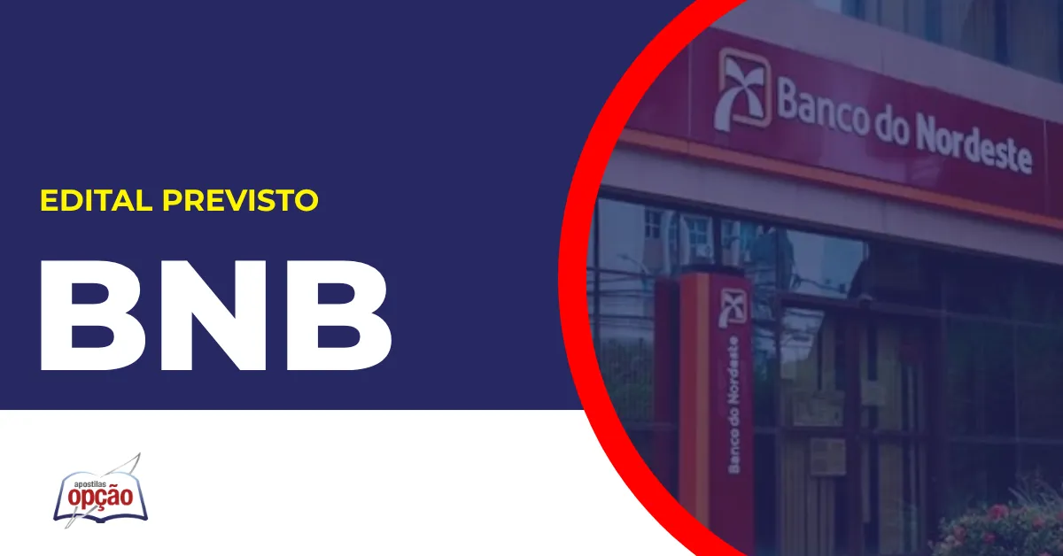 Imagem com fundo azul divulgando o Concurso BNB