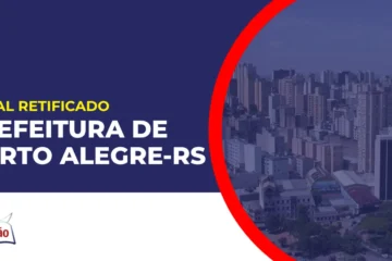 Imagem com fundo azul divulgando o Concurso Prefeitura de Porto Alegre RS