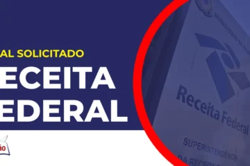 Imagem com fundo azul divulgando o Concurso Receita Federal