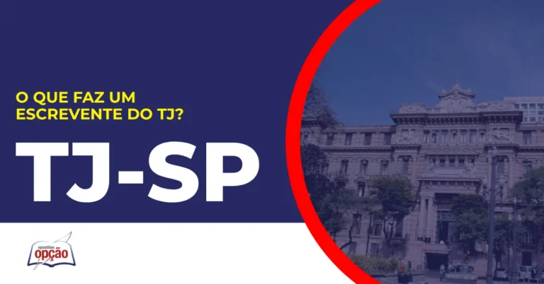 Imagem com fundo azul divulgando o Concurso TJ SP