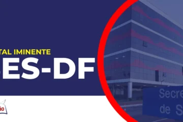 Imagem com fundo azul divulgando o Concurso SES DF