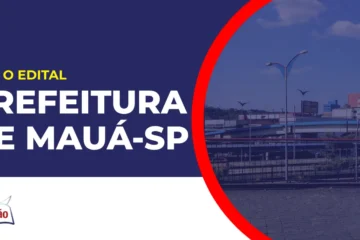 Imagem com fundo azul divulgando o Concurso Prefeitura de Mauá SP
