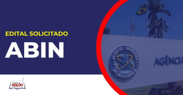 Imagem com fundo azul divulgando o Concurso Abin
