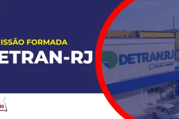 Imagem com fundo azul divulgando o Concurso Detran RJ