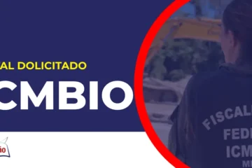 Imagem com fundo azul divulgando o Concurso ICMBio